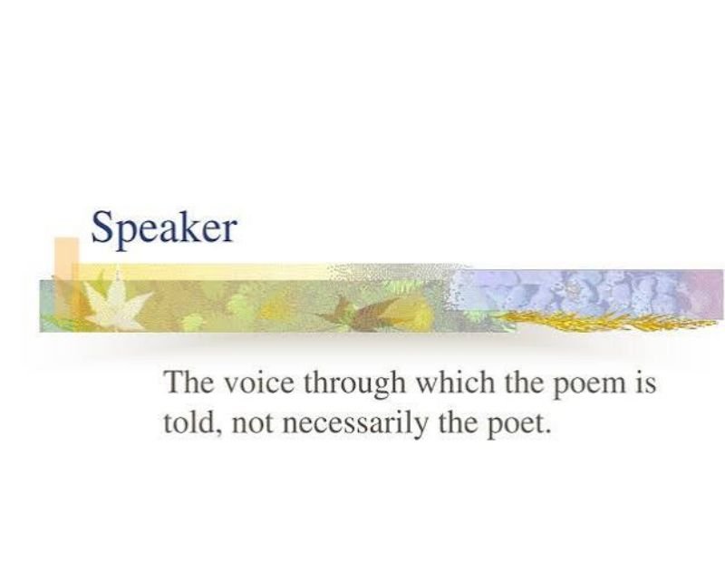 Speaker of the poem